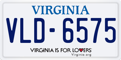 VA license plate VLD6575