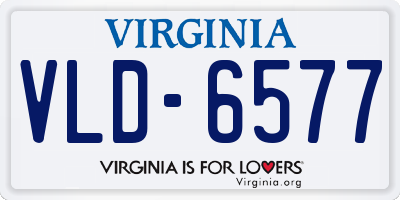 VA license plate VLD6577