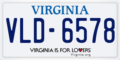 VA license plate VLD6578