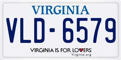 VA license plate VLD6579