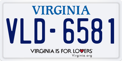 VA license plate VLD6581