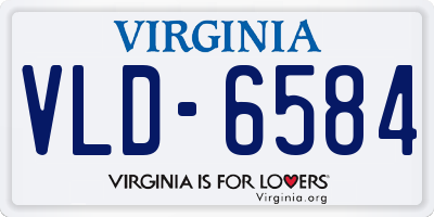VA license plate VLD6584