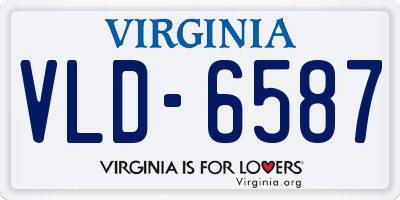 VA license plate VLD6587