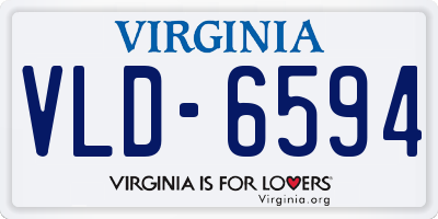 VA license plate VLD6594