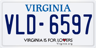 VA license plate VLD6597