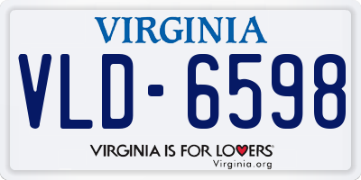 VA license plate VLD6598