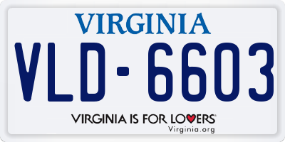 VA license plate VLD6603