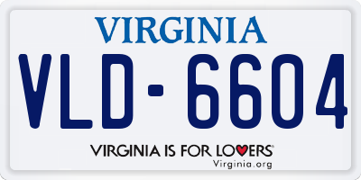 VA license plate VLD6604
