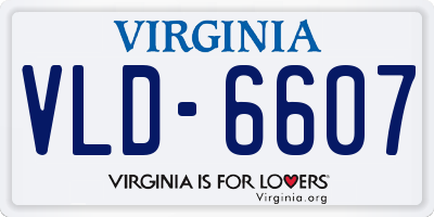 VA license plate VLD6607