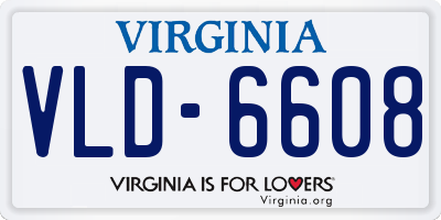 VA license plate VLD6608