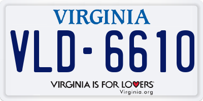 VA license plate VLD6610