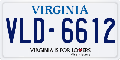 VA license plate VLD6612