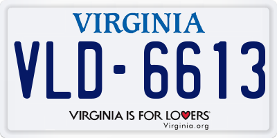 VA license plate VLD6613