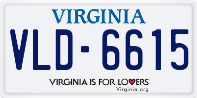 VA license plate VLD6615