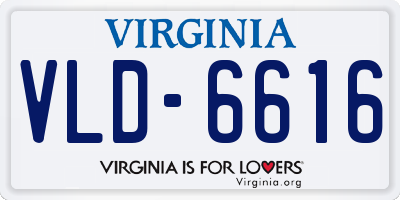 VA license plate VLD6616