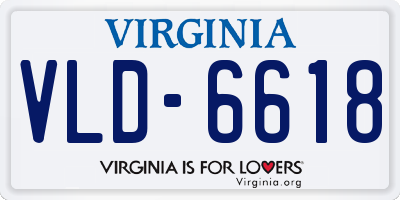 VA license plate VLD6618
