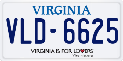VA license plate VLD6625