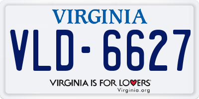 VA license plate VLD6627