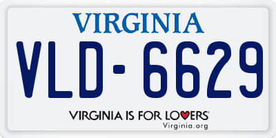 VA license plate VLD6629