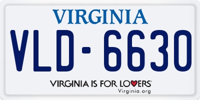 VA license plate VLD6630