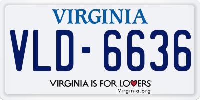 VA license plate VLD6636