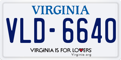 VA license plate VLD6640