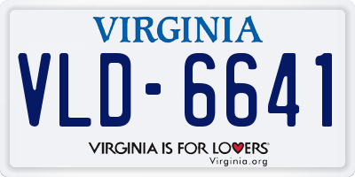 VA license plate VLD6641