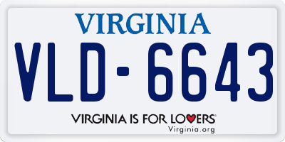VA license plate VLD6643