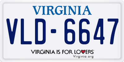 VA license plate VLD6647