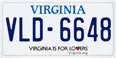 VA license plate VLD6648