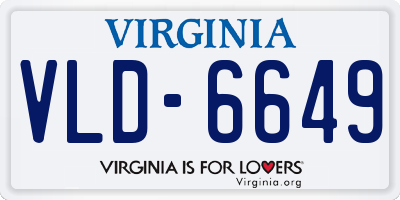 VA license plate VLD6649
