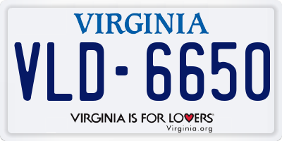 VA license plate VLD6650