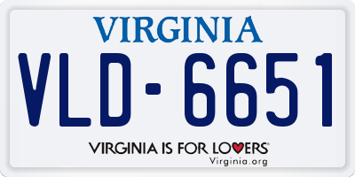 VA license plate VLD6651