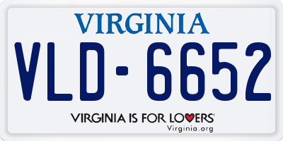 VA license plate VLD6652