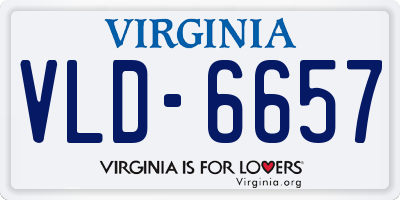 VA license plate VLD6657
