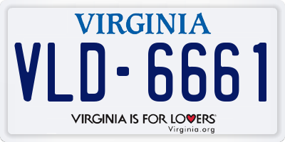 VA license plate VLD6661