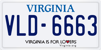VA license plate VLD6663