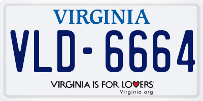 VA license plate VLD6664
