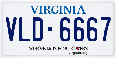 VA license plate VLD6667