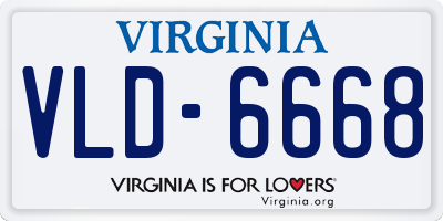 VA license plate VLD6668