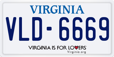 VA license plate VLD6669
