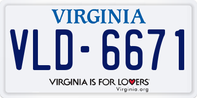 VA license plate VLD6671