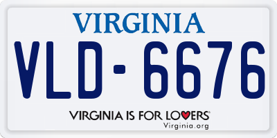 VA license plate VLD6676
