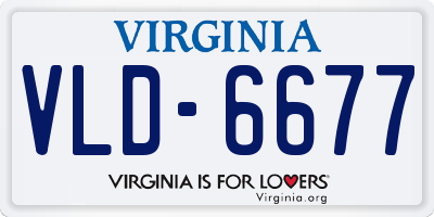 VA license plate VLD6677