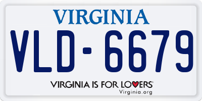VA license plate VLD6679