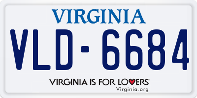VA license plate VLD6684