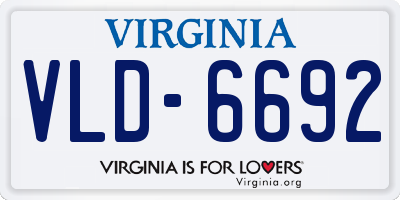 VA license plate VLD6692