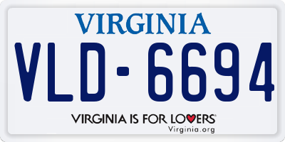 VA license plate VLD6694