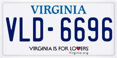 VA license plate VLD6696