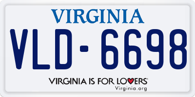 VA license plate VLD6698